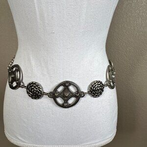 Silver Medallion Link Waist Belt - Women Accessories